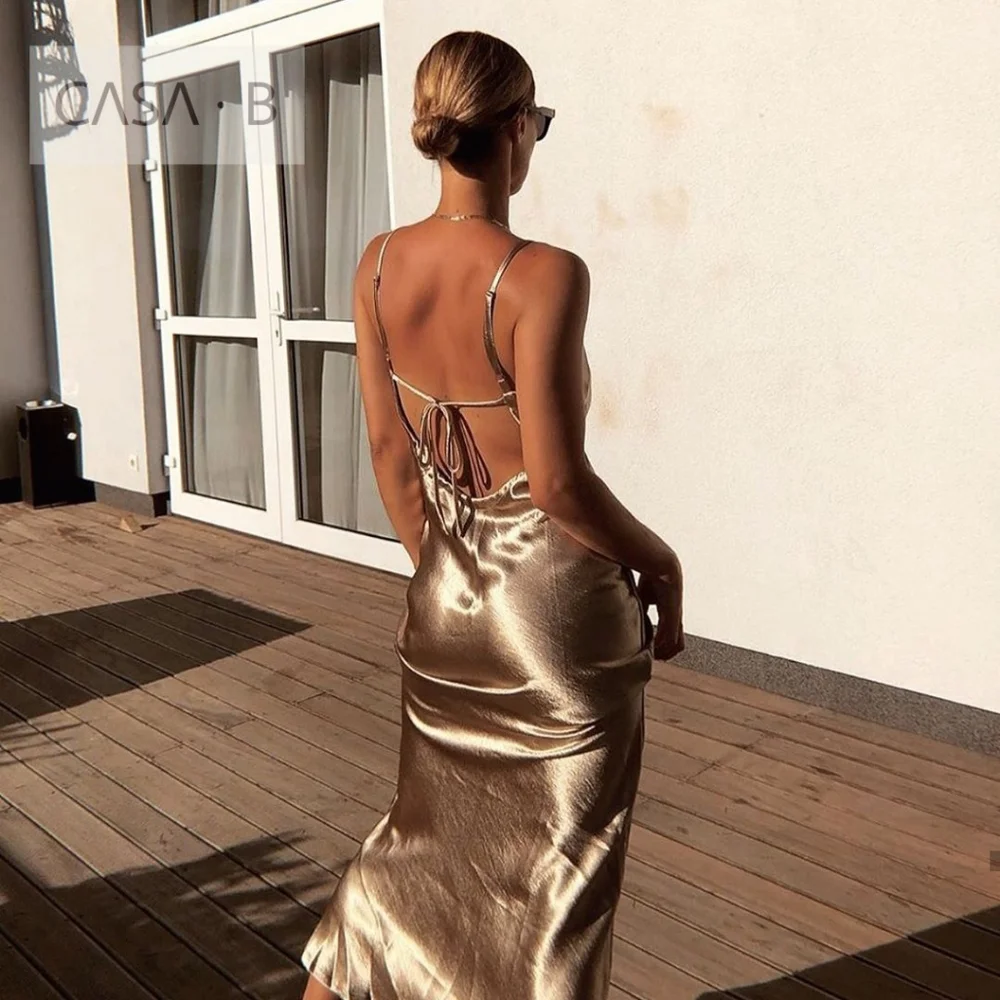 5🌟CASA B | Adrienne Slip Dress in Champagne - Picture 5 of 11
